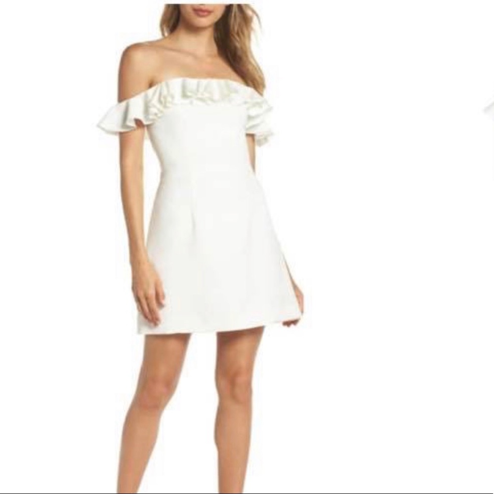 French Connection White Off the Shoulder D…